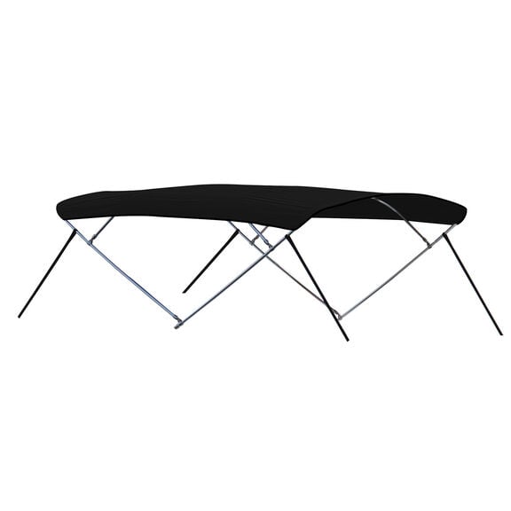 Premium Marine Acrylic 4-Bow Round Tube Stainless Steel Bimini Top Complete Kit- 8'L x 36"H - Fits 61"-66" Width image number 0