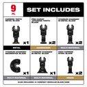 MILWAUKEE&reg; OPEN-LOK&trade; Multi-Tool Blade Variety Kit 9 Piece image number 1