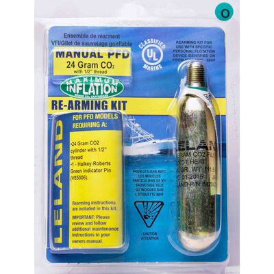 Inflatable Life Jacket Rearming Kit, Manual, 24 g., 1/2" Threaded