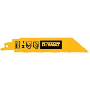 DEWALT 6" Bi-Metal Reciprocating Saw Blade 14 TPI (5 Pack)
