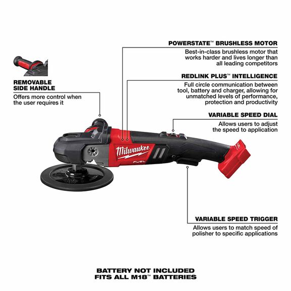M18 FUEL&trade; 7&rdquo; Variable Speed Polisher image number 6