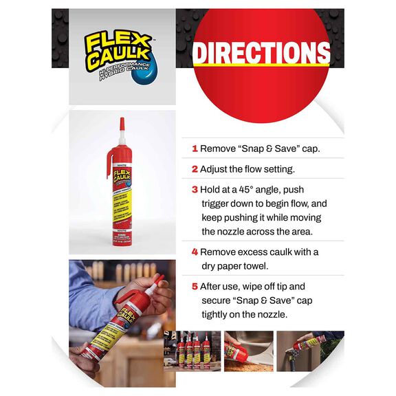 Flex Caulk&trade; Hybrid Clear, 6.6oz, 4-Pack image number 3