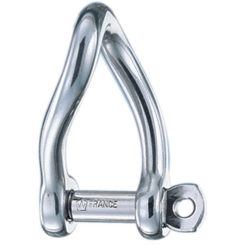 1/4" Stainless Steel Self-Locking Twisted "D" Shackle image number 0