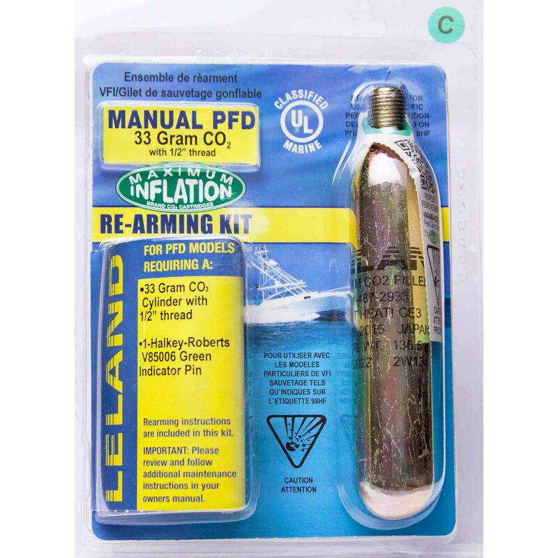 Inflatable Life Jacket Rearming Kit, Manual, 33 g., 1/2" Threaded image number 0