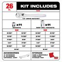 1/4" Drive Ratchet & Socket Set - SAE, 26 Piece image number 2