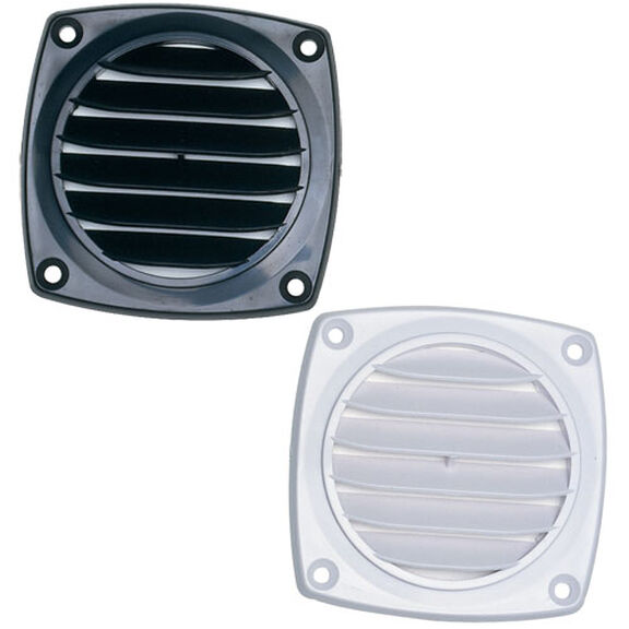 Louvered Flush Hose Vent, 3-5/8"H x 3-5/8"W x 1/2"D, Black image number 0
