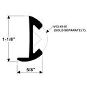 Aluminum Rub Rail 1 1/8"H x 5/8"W x 12'L, #8 Screws image number 2