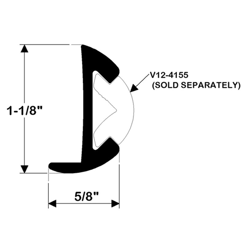 TACO MARINE Aluminum Rub Rail 1 1/8"H x 5/8"W x 12'L, 8 Screws West Marine