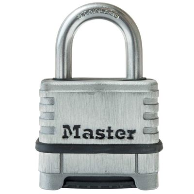 2 1/4in (57mm) Wide Stainless Steel Padlock with 1 1/16in (27mm) Shackle, Set Your Own Combination