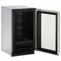 18" Stainless Glass Door Refrigerator, LHH Lock image number 2