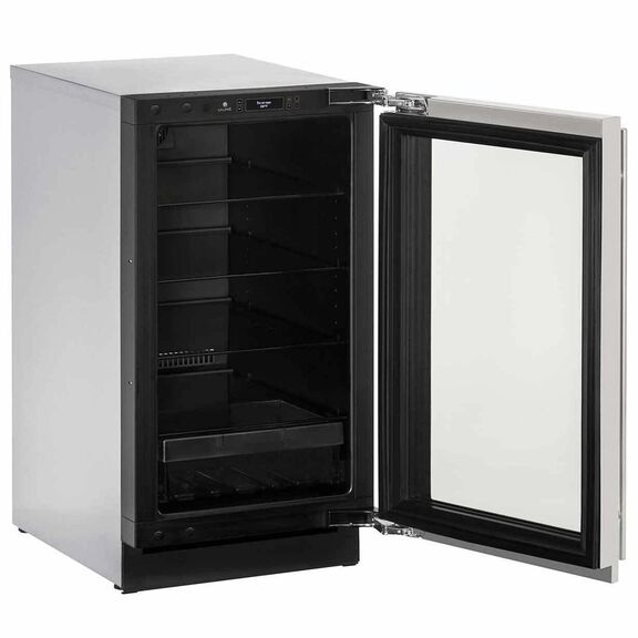 18" Stainless Glass Door Refrigerator, LHH Lock image number 2