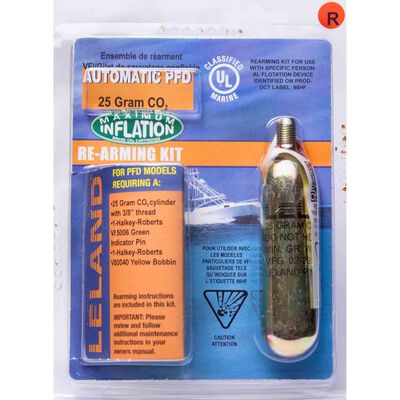 Inflatable Life Jacket Rearming Kit, Automatic, 25 g., 3/8" Threaded