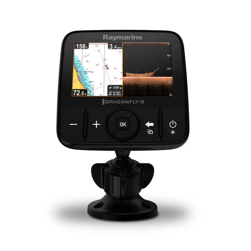 Dragonfly™ 5 Pro Fishfinder/Chartplotter Combo with Transom Mount Transducer and  Navionics+ Charts image number 2