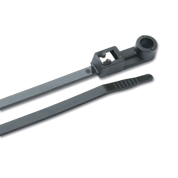 14" Black Mounting Self-Cutting Cable Ties, 20-Pack image number 0