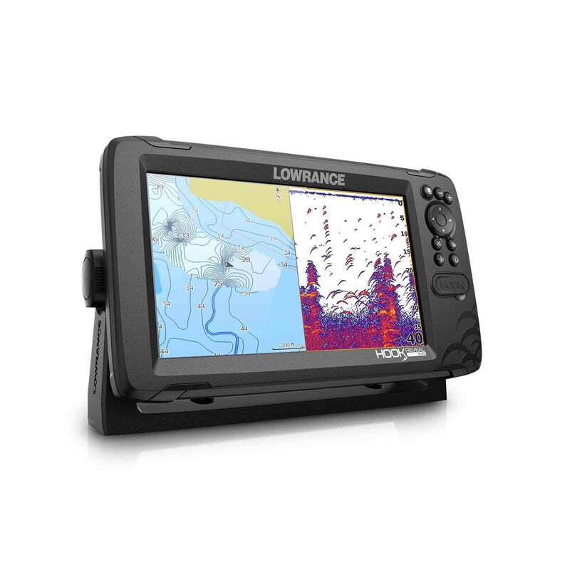LOWRANCE HOOK Reveal 9 Fishfinder/Chartplotter Combo with 50/200 HDI  Transducer and C-MAP Contour Plus Charts