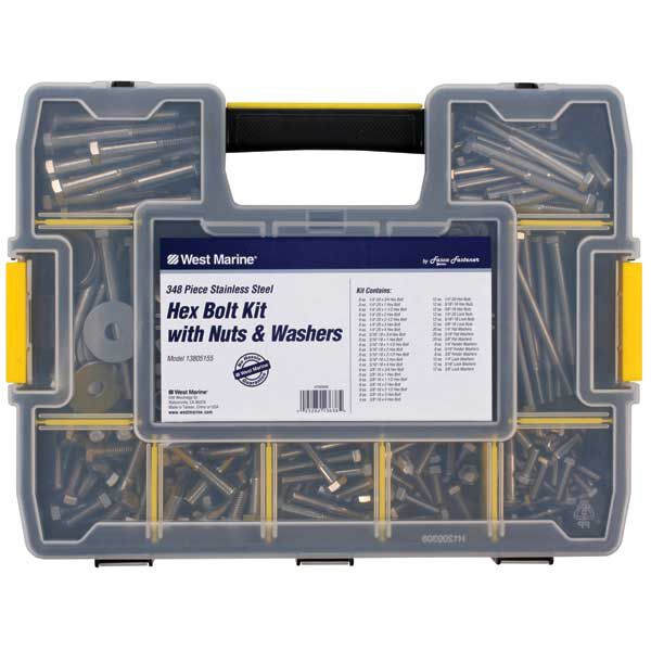 Stainless Steel Hex Bolt Kit, 348-Pack
