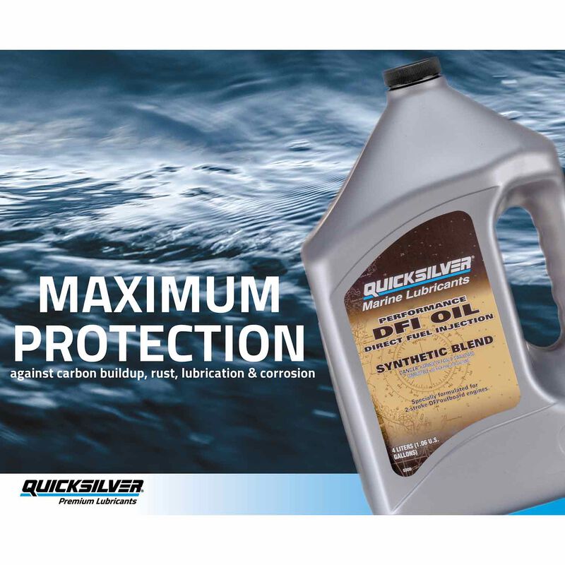 Quicksilver TC-W3 2 Stroke Synthetic Blend DFI Marine Engine Oil, 2.5 Gallon image number 2