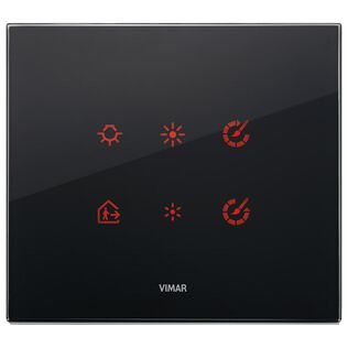 Vimar Eikon EVO 21663.76 3-Module Cover Plate, Onyx Black Crystal Glass