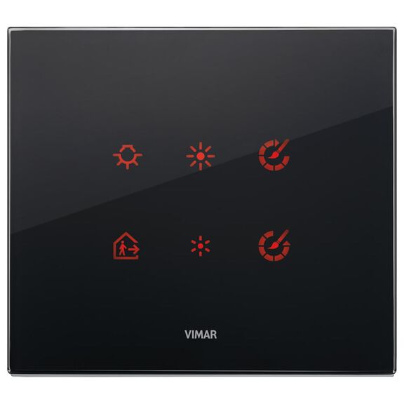 Vimar Eikon EVO 21663.76 3-Module Cover Plate, Onyx Black Crystal Glass image number 0