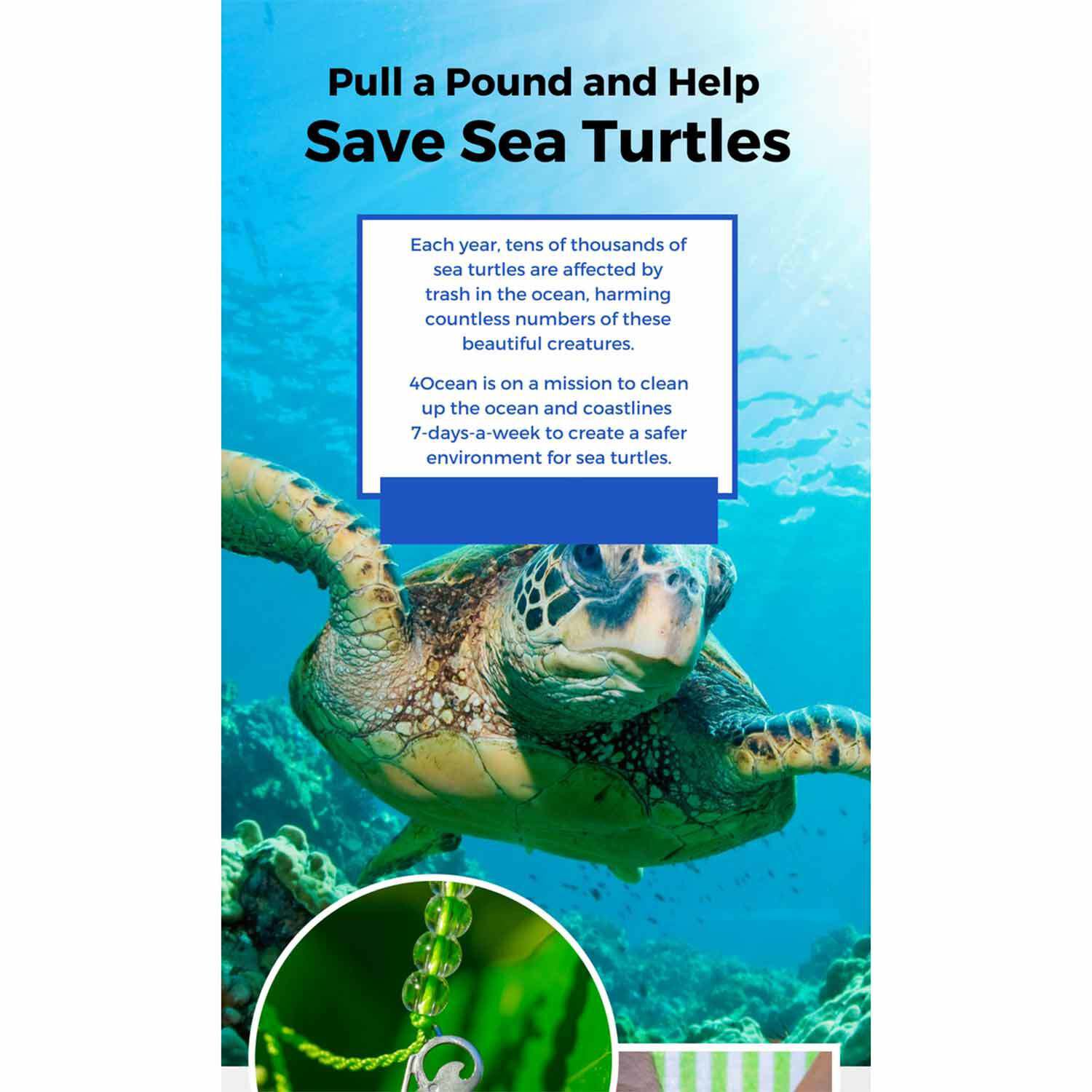 4 OCEAN BRACELET Loggerhead Sea Turtle Green Tie MAKE A DIFFERENCE! | eBay