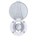 Aidack Recessed Control Valve Hot/Cold Mixer, Arctic White Cup with Stainless Steel Lid, Chrome Aidack Handle image number 1