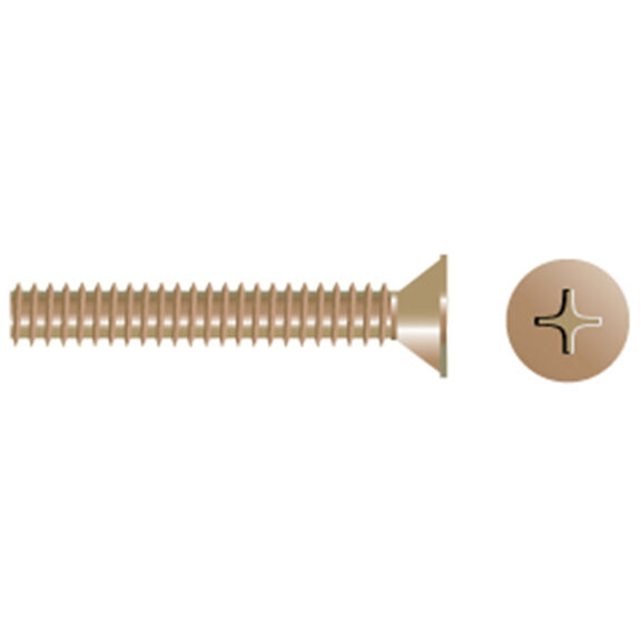 Silicon Bronze Phillips Flat-Head Machine Screws image number 0