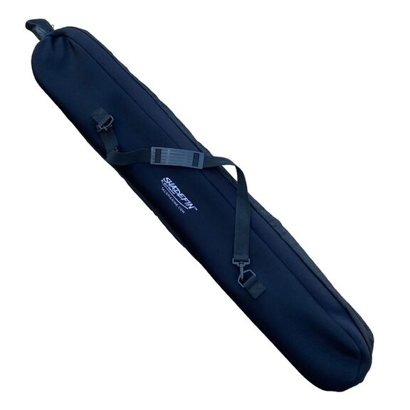 ShadeFin Canvas Boat Shade with Fixed Rod Holder Mount Kit & Storage Bag, White image number 4