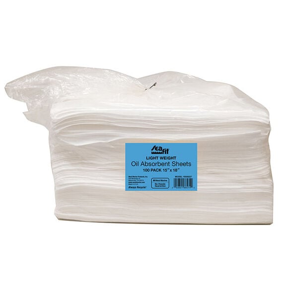 15" x 19" Light Weight Oil Absorbent Sheets, 100-Pack image number 0