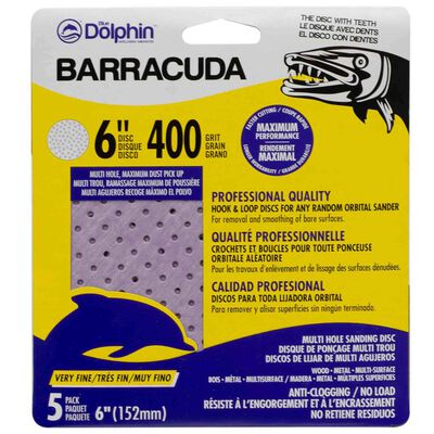 Barracuda 6" Pro Quality Sanding Discs, 400 Grit, 5-Pack