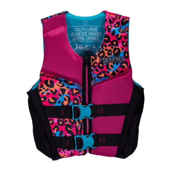 Girls Youth Indy Life Jacket, Large, Pink image number 0