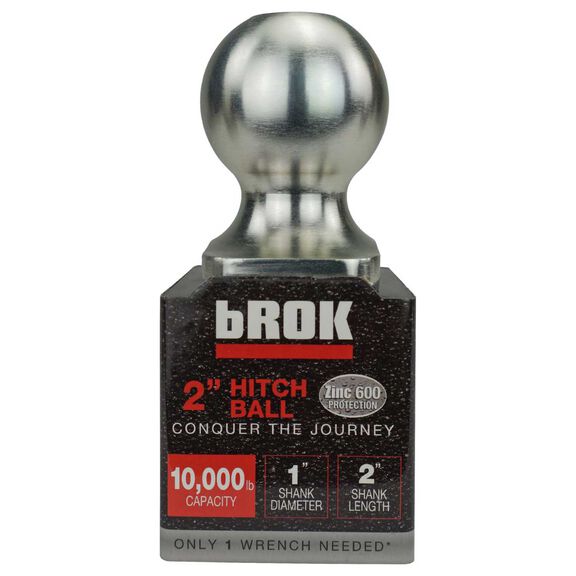 Trailer Hitch Ball, 2" x 1" x 2" long, Plastic Base HD image number 0