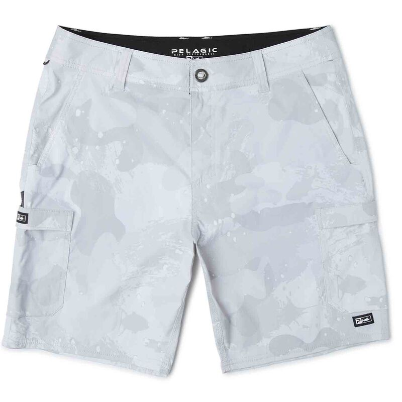 Pelagic Men's Brush Camo Madeira Cargo Shorts, in Light Gray, Size 40 | by West Marine