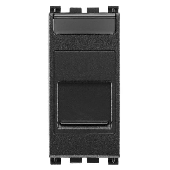 Vimar Arke RJ45 Keystone Adaptor with Dust Cap, Grey image number 0