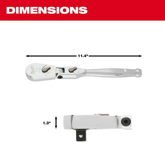 1/2" Drive 11" Flex Head Ratchet image number 2
