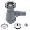 2" Drain, Trap Sink Drain, 1-1/4" & 1-1/2" Hose Barb, w/Strainer, w/Chain Stopper Brushed Finish image number 0