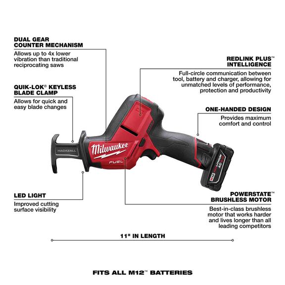 M12 FUEL&trade; HACKZALL&reg; Reciprocating Saw Kit image number 1