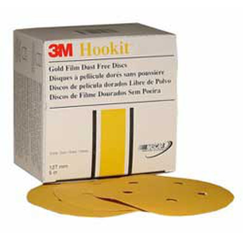 Hookit Gold Film Dust Free Disc 255L, 5 inch, 220 grit, 01062 image number 0
