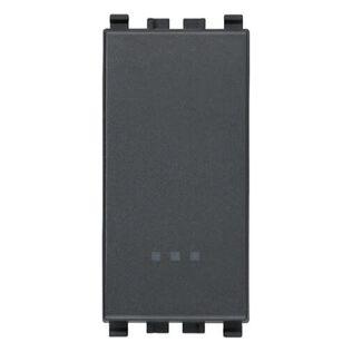 Vimar Eikon 1P 16AX 2-Way (3-Way) Switch, Lightable, Replaceable Button, Grey