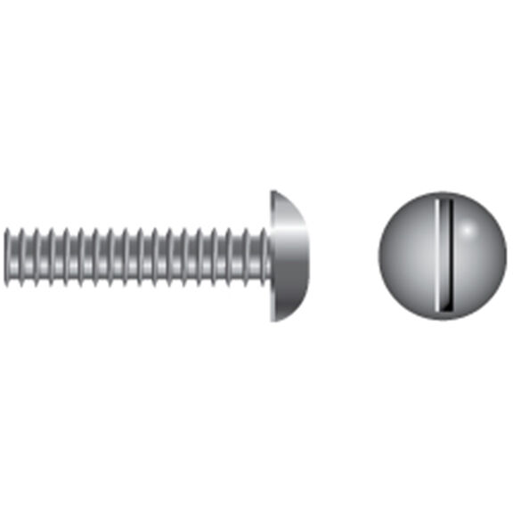 1/4-20 X 3/4" Stainless Steel Slotted Round-Head Coarse Thread Machine Screws, 100-Pack image number 0
