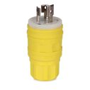 15 Amp 125 Volt Locking Plug, Industrial Grade, Grounding, NEMA L5-15P 2P-3W, Wetguard Watertight image number 0
