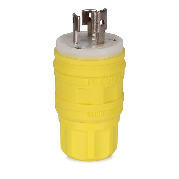 15 Amp 125 Volt Locking Plug, Industrial Grade, Grounding, NEMA L5-15P 2P-3W, Wetguard Watertight image number 0