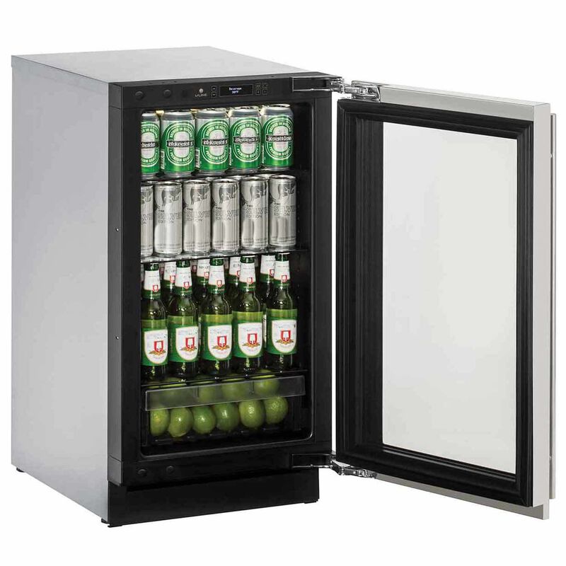 ULINE 18" Stainless Glass Door Refrigerator West Marine