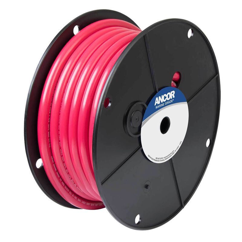 1/0 AWG Battery Cable, 25' Spool, Red image number 0