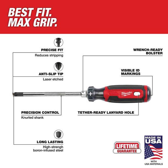 #3 Phillips 6" Cushion Grip Screwdriver (USA) image number 1