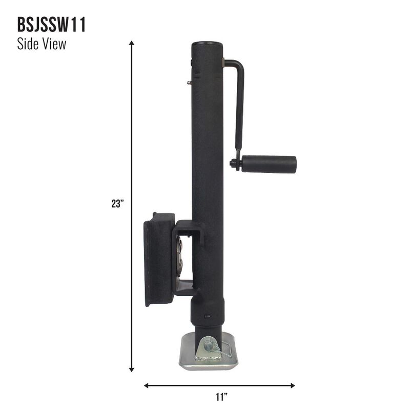 TRAILER VALET Blackout Series 2,000 lb. Side Wind Swivel Mount Jack, 15