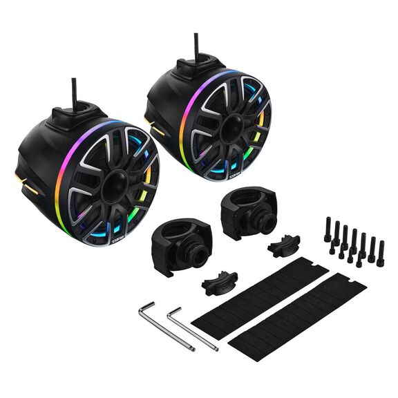 8&rdquo; Marine Short Tower Speaker With Neodymium Magnet, Kevlar Cone, Compression Driver And Digital LED Lights | 200W RMS 4-Ohm image number 6