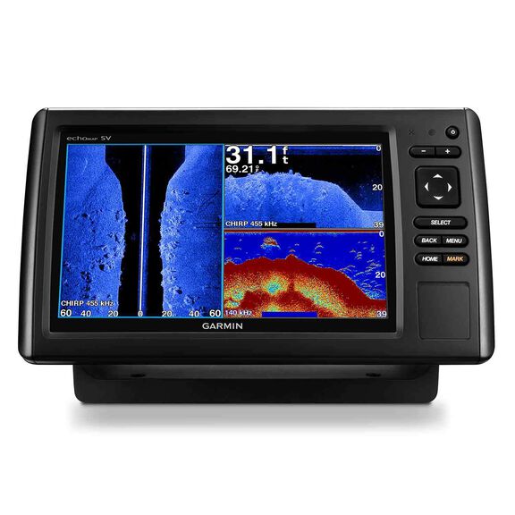 echoMAP&trade; CHIRP 93sv Fishfinder/Chartplotter Combo with ClearV&uuml;/SideV&uuml; Transducer and LakeV&uuml; Inland Charts image number 0