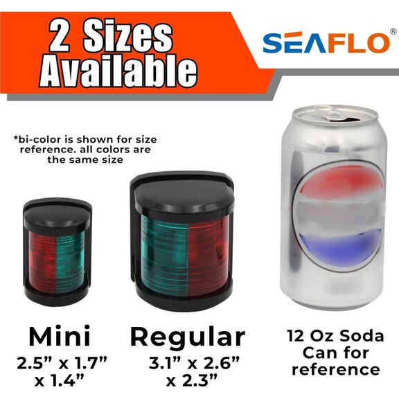 SEAFLO 11 Series LED Stern Navigation Light 12V IP67 White 2NM Mini Black image number 2