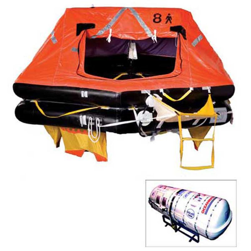 OceanMaster 6-Person Life Raft SOLAS A-Pack Round Container image number 0