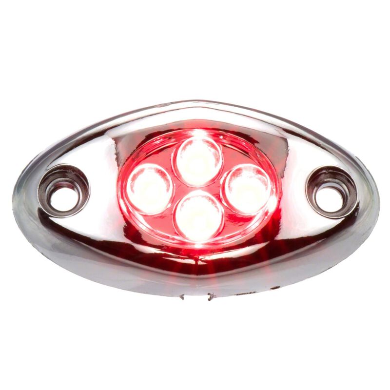 4-LED Courtesy Light, Surface Mount with Chrome Case, Red LED image number 0